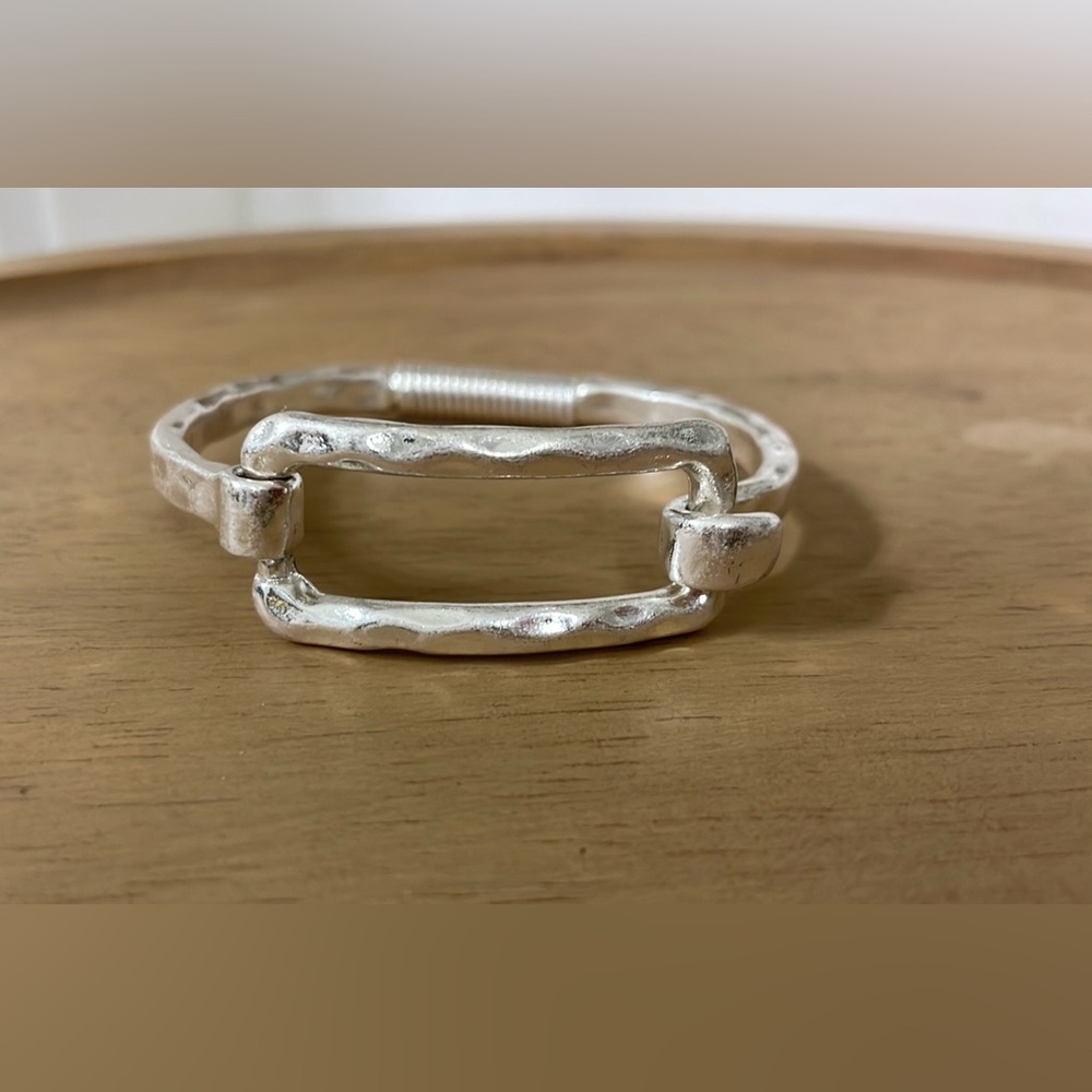 Silver Hinged Square Bracelet - image 1